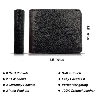 Premium 3-in-1 Leather Wallet with 1 year warrenty